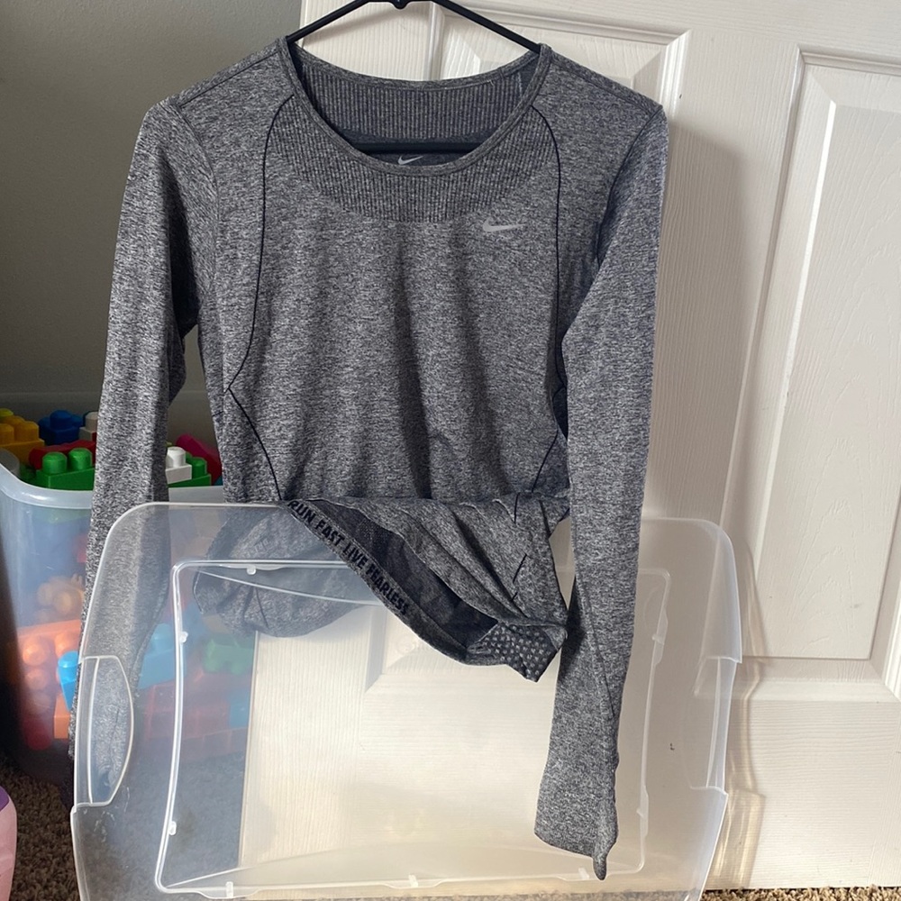 Nike Long Sleeve Workout Top w/Inspirational Quote